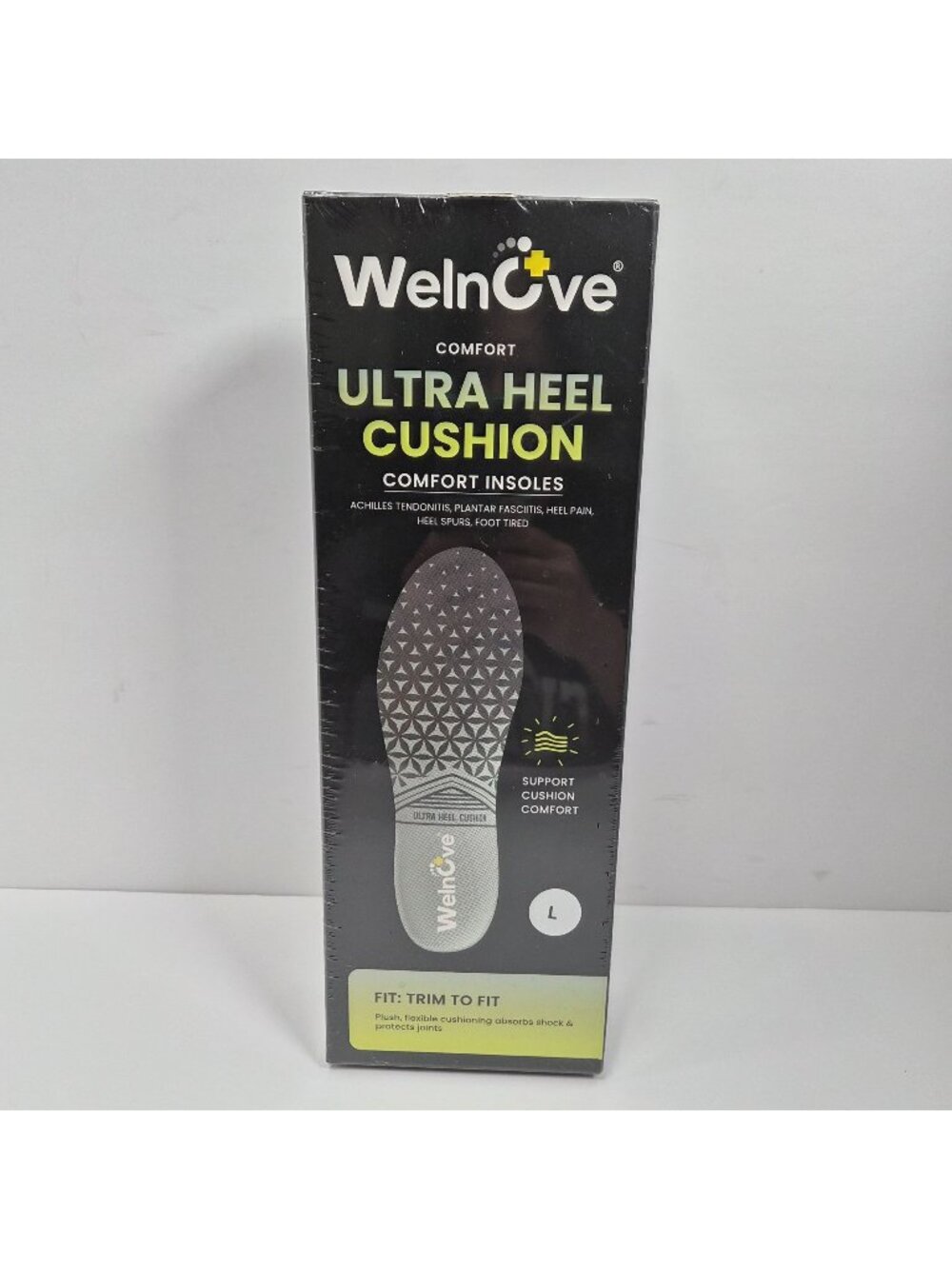 Welnove Comfort Ultra Heel Cushion Insoles Size L NEW